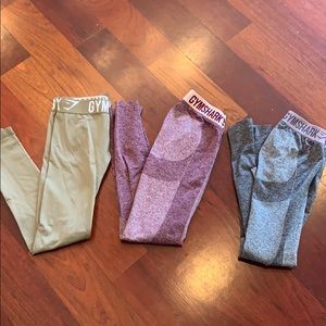 Gymshark leggings size small 3 pair